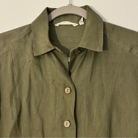 Sundance | Linen long sleeve button down tunic top/blouse Women’s size XS pocket - Picture 2 of 7